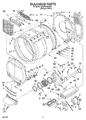 SECTION Diagram and Parts List for 3XLER5437KQ0  Whirlpool Dryer