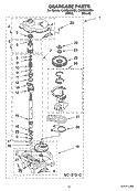 GEARCASE PARTS, OPTIONAL PARTS (NOT INCLUDED) Diagram and Parts List for CAWS833ST0  Crosley Washer