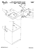 TOP AND CABINET, LIT/OPTIONAL Diagram and Parts List for 8LSP6244BN0  Whirlpool Washer