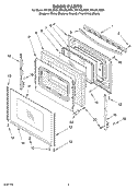 DOOR PARTS Diagram and Parts List for RF196LXKQ1  Whirlpool Range