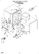 TUB ASSEMBLY Diagram and Parts List for DP840CWDB3  Whirlpool Dishwasher