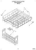 LOWER RACK Diagram and Parts List for KUDP23HB0  KitchenAid Dishwasher