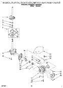 BRAKE, CLUTCH, GEARCASE, MOTOR AND PUMP Diagram and Parts List for LTE6234AW3  Whirlpool Washer Dryer Combo