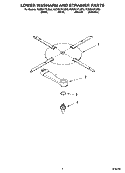 LOWER WASHARM AND STRAINER PARTS Diagram and Parts List for KUDS01FLWH0  KitchenAid Dishwasher