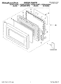 DOOR, LITERATURE Diagram and Parts List for KCMS185JBT1  KitchenAid Microwave
