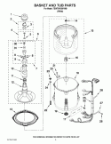 BASKET AND TUB PARTS Diagram and Parts List for 7EWTW1509YM0  Whirlpool Washer
