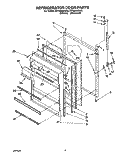 REFRIGERATOR DOOR, LIT/OPTIONAL Diagram and Parts List for RT18BKXAW01  Roper Refrigerator
