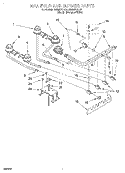 MANIFOLD AND BURNER Diagram and Parts List for SS385PEEB3  Whirlpool Range