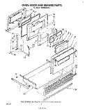 OVEN DOOR AND DRAWER Diagram and Parts List for RF4900XLW1  Whirlpool Range