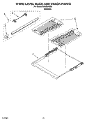 THIRD LEVEL RACK AND TRACK PARTS Diagram and Parts List for KUDS02ISSS1  KitchenAid Dishwasher