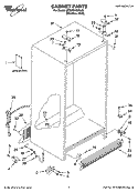 CABINET PARTS Diagram and Parts List for 5ED2FHKXRL05  Whirlpool Refrigerator
