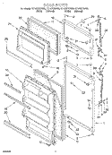 DOOR, LIT/OPTIONAL Diagram and Parts List for RT14DKXEW00  Roper Refrigerator