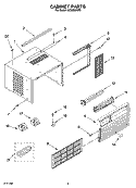 CABINET PARTS Diagram and Parts List for ACQ082XP0  Whirlpool Air Conditioner