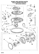 PUMP AND MOTOR PARTS Diagram and Parts List for KUDS01DLSS0  KitchenAid Dishwasher