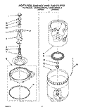 AGITATOR, BASKET AND TUB Diagram and Parts List for KAWE460WAL3  KitchenAid Washer