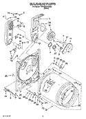 BULKHEAD PARTS Diagram and Parts List for 1CWGD5300SQ0  Whirlpool Dryer
