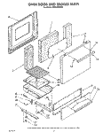 OVEN DOOR AND BROILER Diagram and Parts List for SF0140SRW5  Whirlpool Range