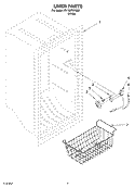 LINER Diagram and Parts List for EV150FXKQ02  Whirlpool Freezer
