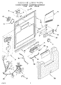 DOOR AND LATCH Diagram and Parts List for KUDS24SEAL1  KitchenAid Dishwasher
