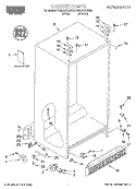 CABINET, LITERATURE Diagram and Parts List for RS25AQXGN00  Roper Refrigerator