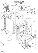 CABINET Diagram and Parts List for GCEM2900JQ1  Whirlpool Dryer