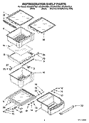 REFRIGERATOR SHELF PARTS Diagram and Parts List for GC3JHAXTB01  Whirlpool Refrigerator