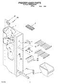 FREEZER LINER Diagram and Parts List for 3XED0FHKKQ00  Whirlpool Refrigerator