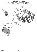 LOWER RACK PARTS Diagram and Parts List for KUDP01FLSS1  KitchenAid Dishwasher