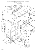 CONTROLS AND REAR PANEL Diagram and Parts List for LSR5121JQ0  Whirlpool Washer