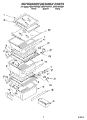 REFRIGERATOR SHELF Diagram and Parts List for GD5NHGXKB01  Whirlpool Refrigerator