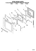 OVEN DOOR PARTS Diagram and Parts List for KEBC207KBT04  KitchenAid Wall Oven