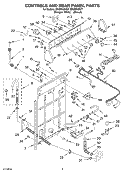CONTROLS AND REAR PANEL Diagram and Parts List for GSQ9612KT1  Whirlpool Washer