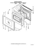 DOOR PARTS Diagram and Parts List for YWFE381LVB1  Whirlpool Range