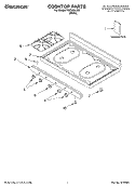 COOKTOP, LITERATURE Diagram and Parts List for TGP302LW0  Estate Range