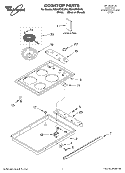 COOKTOP PARTS Diagram and Parts List for RS610PXGW10  Whirlpool Range