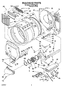 BULKHEAD PARTS, OPTIONAL PARTS (NOT INCLUDED) Diagram and Parts List for YCEM2760KQ1  Whirlpool Dryer