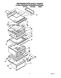 REFRIGERATOR SHELF Diagram and Parts List for 8ED22PWXAW02  Whirlpool Refrigerator