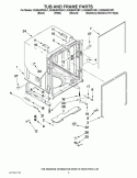 TUB AND FRAME PARTS Diagram and Parts List for KUDE40FXWH1  KitchenAid Dishwasher