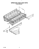 UPPER RACK AND TRACK Diagram and Parts List for KUDC220T2  KitchenAid Dishwasher