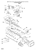 MOTOR AND ICE CONTAINER Diagram and Parts List for SS25AEXHW01  Whirlpool Refrigerator