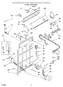 CONTROLS AND REAR PANEL Diagram and Parts List for RAB2121KW0  Roper Washer