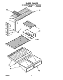 SHELF Diagram and Parts List for RT18HKXAW01  Roper Refrigerator