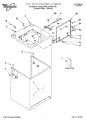 TOP AND CABINET, LITERATURE Diagram and Parts List for LSQ9610JT0  Whirlpool Washer