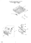 LOWER DISHRACK Diagram and Parts List for DU925SCGB0  Whirlpool Dishwasher