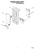 CONTROL PANEL PARTS Diagram and Parts List for MT4210SLQ1  Whirlpool Microwave