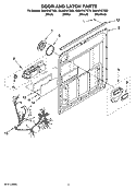 DOOR AND LATCH PARTS Diagram and Parts List for GU2451XTST2  Whirlpool Dishwasher