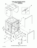 TUB AND FRAME PARTS Diagram and Parts List for 7GU3800XTVY6  Whirlpool Dishwasher