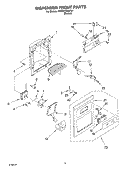 DISPENSER FRONT Diagram and Parts List for 4YED7FHQKT01  Whirlpool Refrigerator