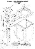 CONTROLS AND REAR PANEL PARTS Diagram and Parts List for LCE4332PQ1  Whirlpool Washer