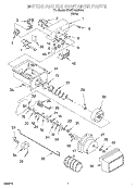 MOTOR AND ICE CONTAINER Diagram and Parts List for 3XART732GW01  Whirlpool Refrigerator